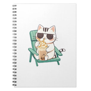 Carnet Chat Chibi Mignon avec des Lunettes de Soleil Buva