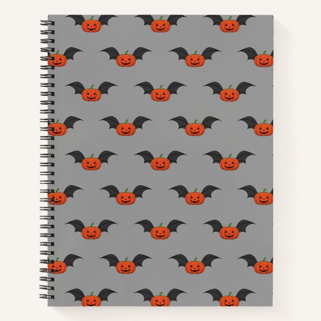 Carnet Chat Citrouille d'Halloween (Devant)