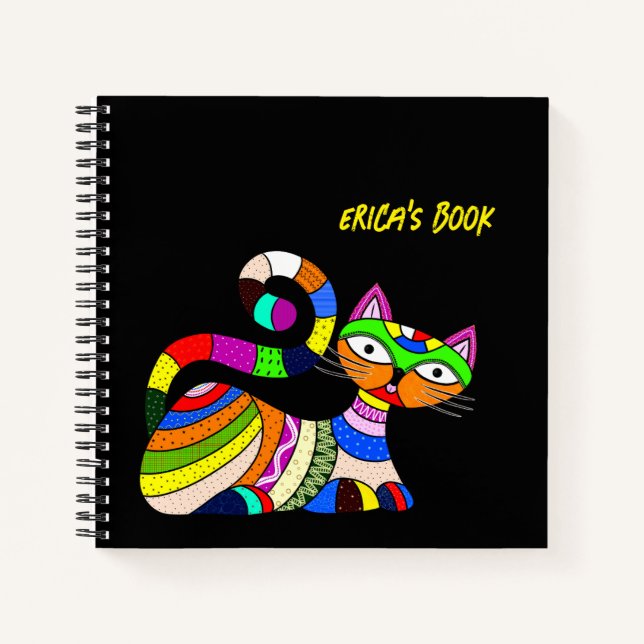 Carnet Chat coloré (Devant)