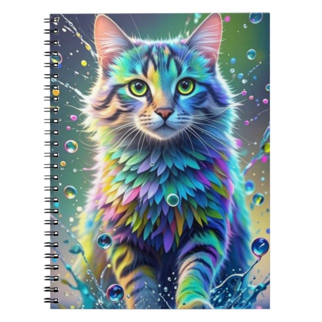 Carnet Chat coloré, éclaboussure, peinture, classement de (Devant)