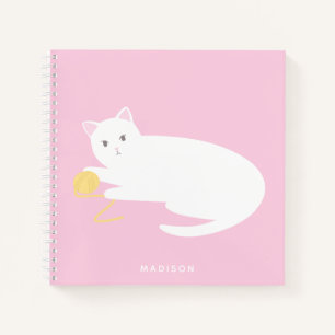 Carnet Chat coquin avec Fil rose