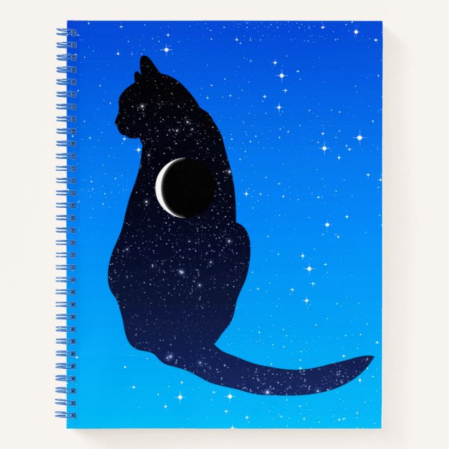 Carnet Chat cosmique sur un Arrière - plan Sky étoilé (Devant)