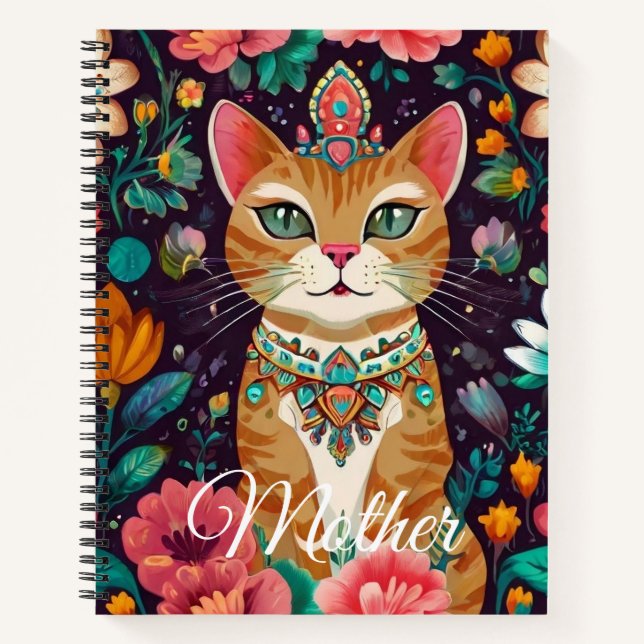 Carnet Chat Couronné Bijou (Devant)