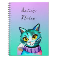 Chat Cute Bleu Kitty Personnalisé
