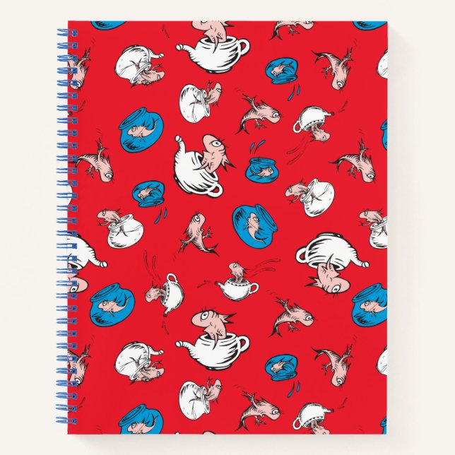Carnet Chat dans le Chapeau | Le Poisson Motif Rouge (Devant)