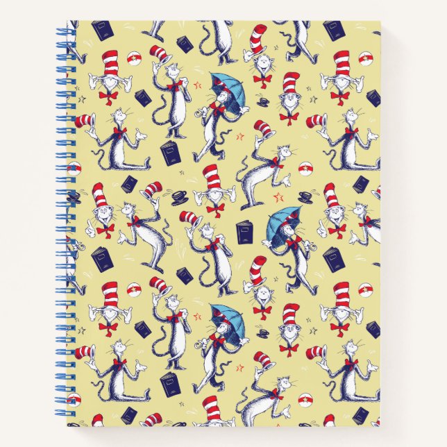 Carnet Chat dans le Chapeau | Motif Jaune (Devant)