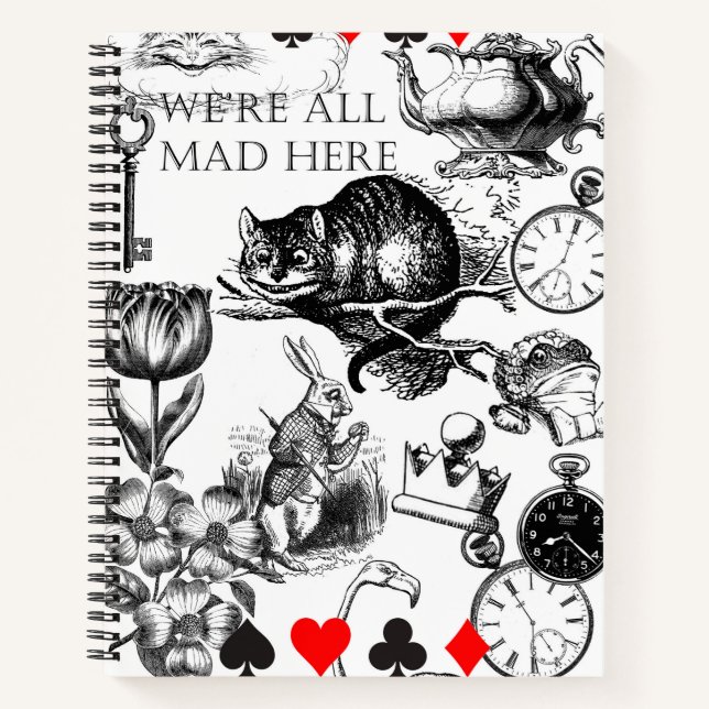 Carnet Chat de Cheshire classique alice au pays des merve (Devant)