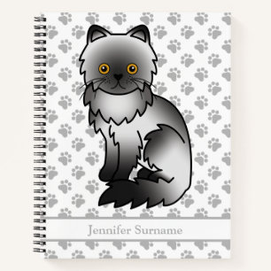 Carnet Chat de dessin animé mignon persan fumée & texte p