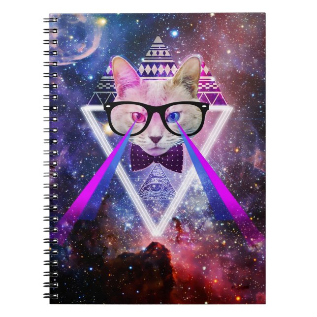 Carnet Chat de galaxie de hippie (Devant)
