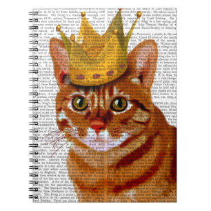 Carnet Chat de gingembre avec la couronne Portrai