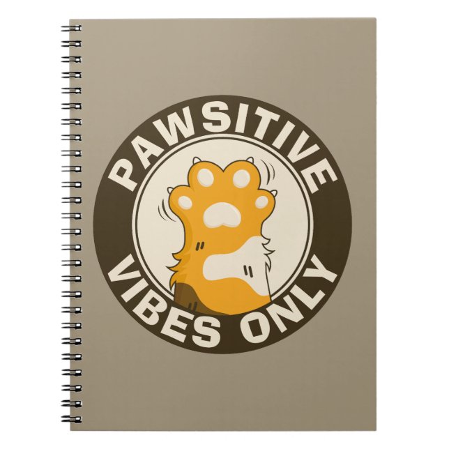 Carnet Chat de motivation Vibes positives uniquement Écol (Devant)