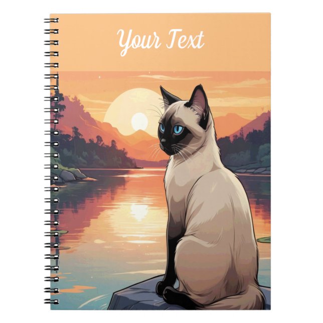Carnet Chat de Siamese par le lac (Devant)
