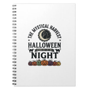 Carnet Chat d'Halloween Chats noirs Citrouilles Vintage D