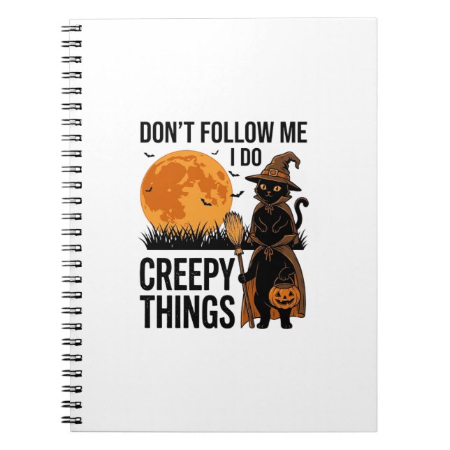 Carnet Chat d'Halloween Choses Effrayantes Sorcière Drôle (Devant)