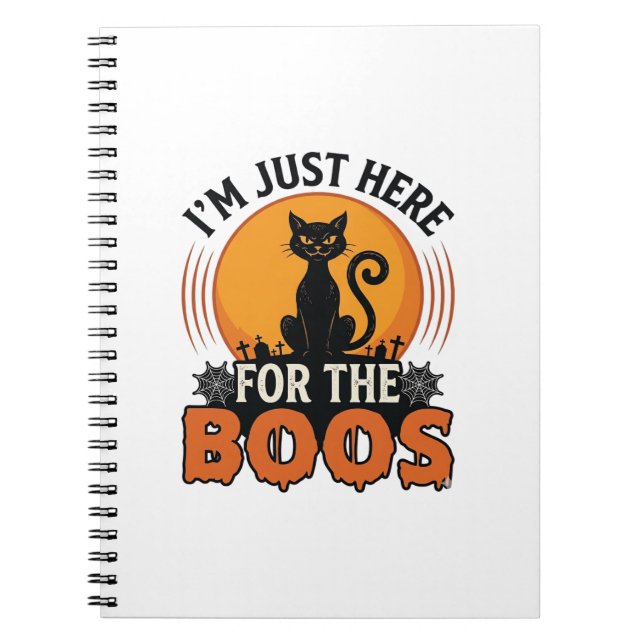 Carnet Chat d'Halloween Je suis juste là pour les Huées  (Devant)