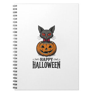 Carnet Chat d'Halloween Mignon Citrouille Vintage Épouvan