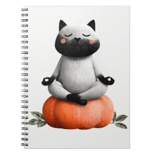 Carnet Chat d'Halloween sur un dessin de citrouille