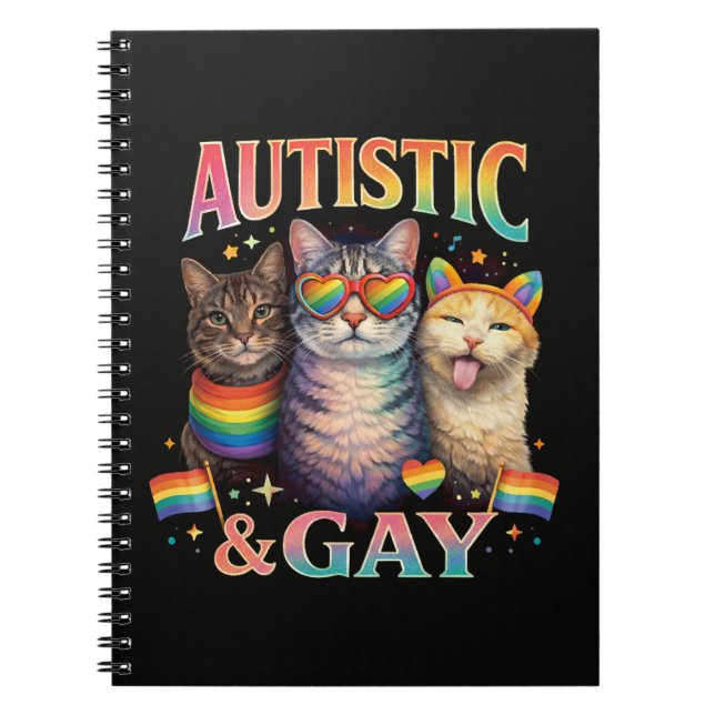 Carnet Chat drôle autiste et gay (Devant)
