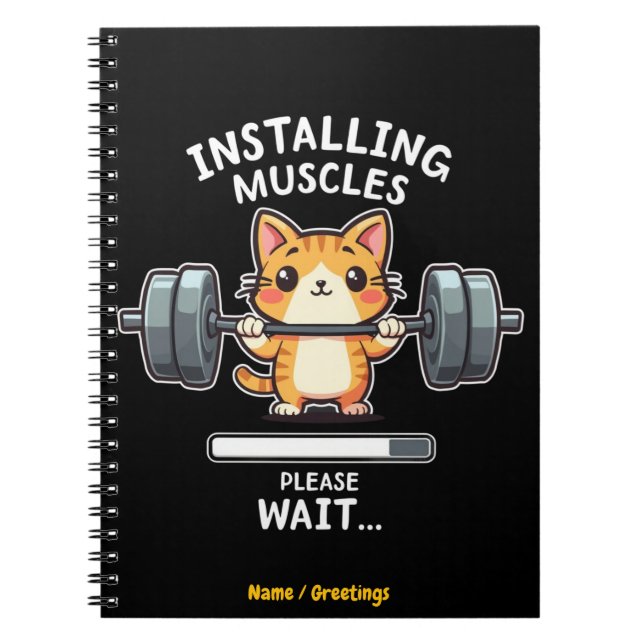 Carnet Chat drôle de gym de levage de poids Exercice  (Devant)