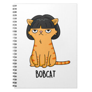 Carnet Chat drôle de lynx pun cheveux courts Bob