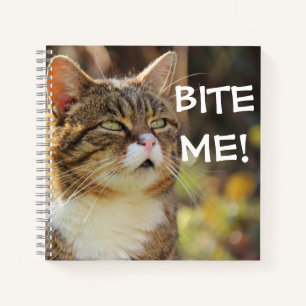 Carnet Chat drôle et impertinent avec une attitude Mords-