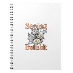 Carnet Chat Drôle Voyant À Travers Votre Dessin Vintage