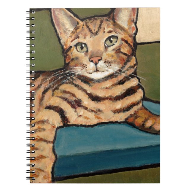 Carnet Chat du Bengale recherchant, peinture originale (Devant)