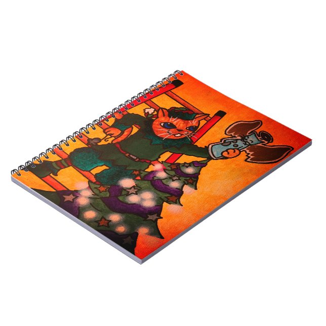 Carnet Chat elfe de Noël (Côté gauche)