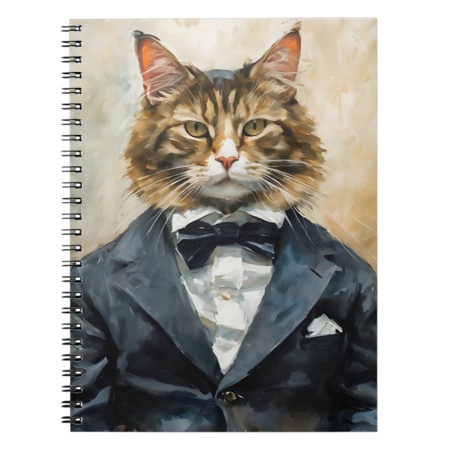 Carnet Chat en costume (Devant)
