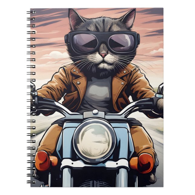 Carnet Chat en moto (Devant)