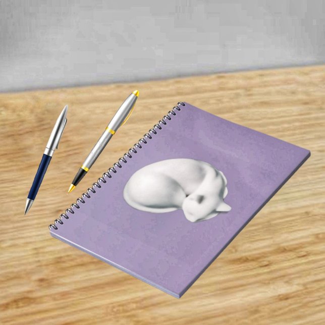 Carnet Chat En Repose-3 (An unusual, yet lovely, design for a spiral notebook!)