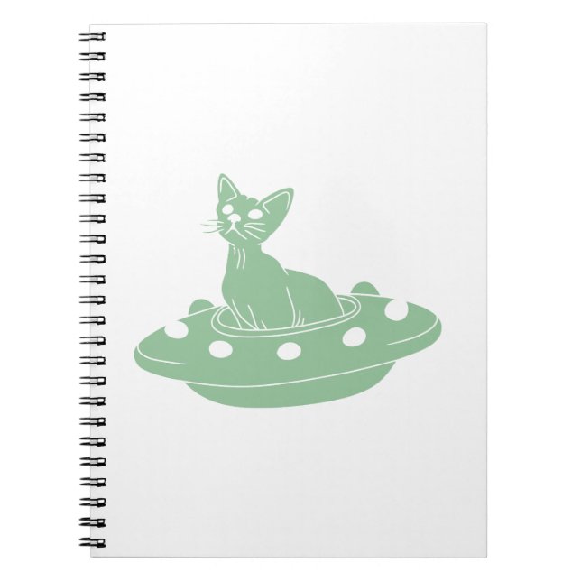 Carnet Chat en Ufo - Choisissez la couleur arrière - plan (Devant)