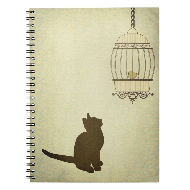 Carnet Chat et cage à oiseaux (Devant)