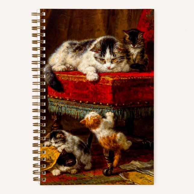 Carnet Chat et chatons Jouer avec chaise (Recto)