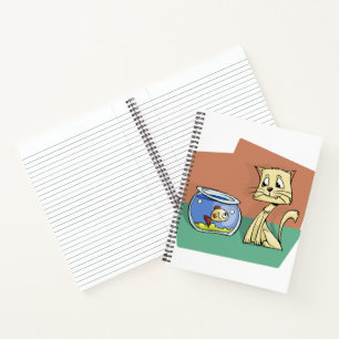Carnet Chat et cuvette de poisson