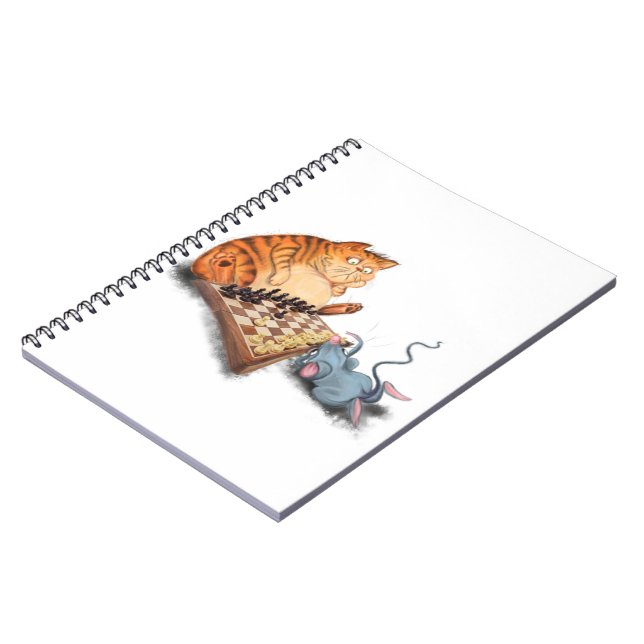Carnet Chat et souris Jouer aux échecs Dessin amusant  (Côté gauche)