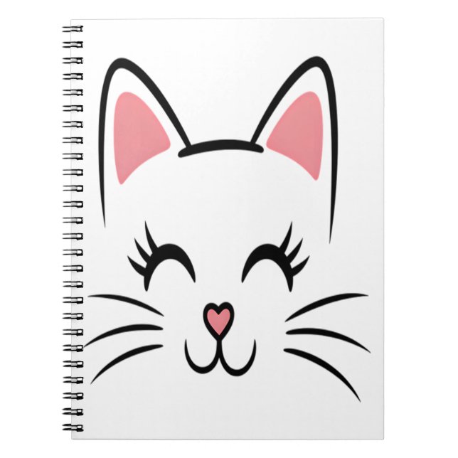 Carnet Chat Face Whiskers Imprimer L'Amour Halloween (Devant)