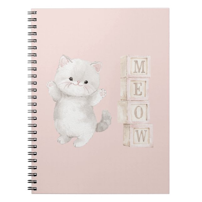 Carnet Chat Gris Clair Miaou (Devant)