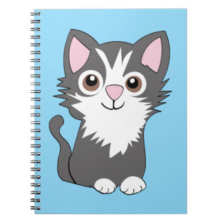 Carnet Chat gris et blanc