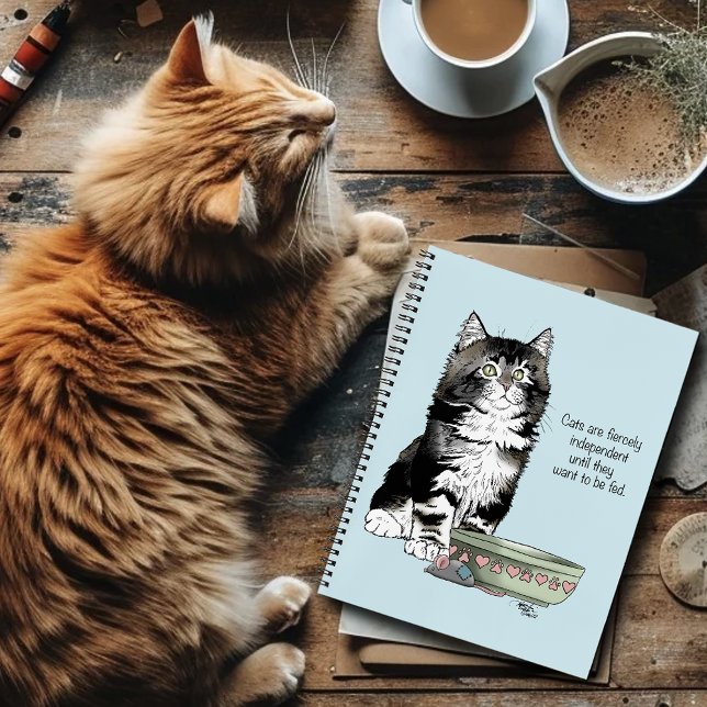 Carnet Chat gris tabby indépendant bleu mignon drôle (Créateur téléchargé)