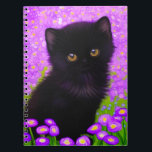 Carnet Chat Gustav Klimt<br><div class="desc">Carnet avec un chat Gustav Klimt ! Ce chaton moelleux se trouve dans un champ vert de fleurs violettes. Un cadeau parfait pour les amateurs d'art amoureux des chats et autrichiens !</div>