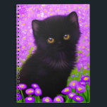 Carnet Chat Gustav Klimt<br><div class="desc">Carnet avec un chat Gustav Klimt ! Ce chaton moelleux se trouve dans un champ vert de fleurs violettes. Un cadeau parfait pour les amateurs d'art amoureux des chats et autrichiens !</div>