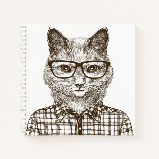 Carnet Chat Hipster (Devant)