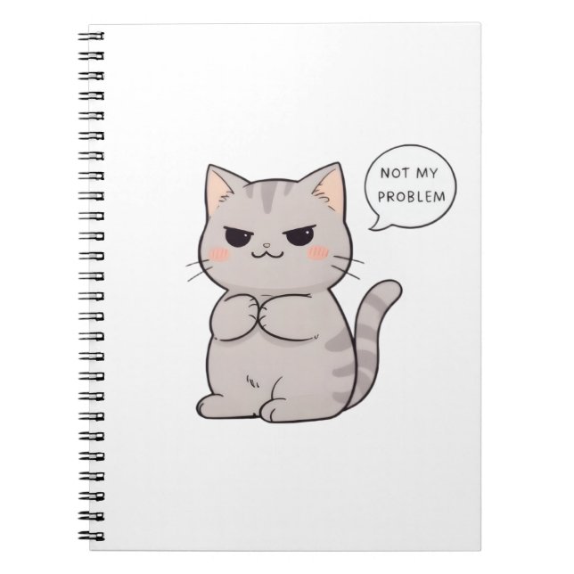 Carnet Chat imperturbable "Pas Mon Problème" Design Amusa (Devant)