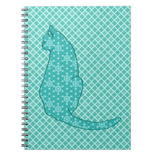 Carnet Chat japonais - Kimono turquoise