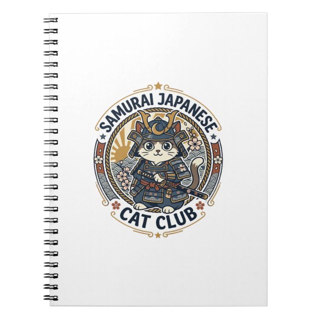 Carnet Chat japonais samouraï Art vectoriel POD - Samoura (Devant)