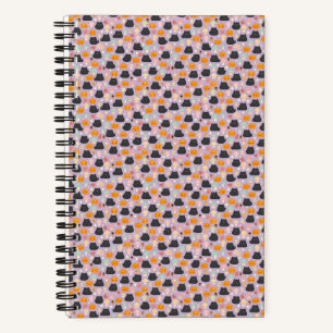 Carnet Chat Kawaii d'automne et citrouille