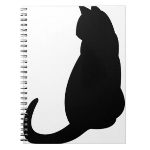 Carnet Chat Kitten assis Silhouette Outlet Noir