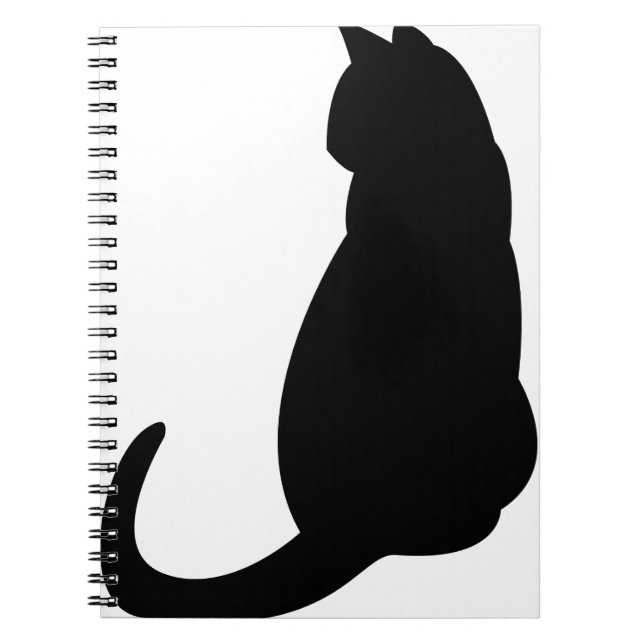 Carnet Chat Kitten assis Silhouette Outlet Noir (Devant)