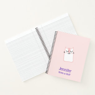 Carnet Chat Kitty à couchage rose mignon
